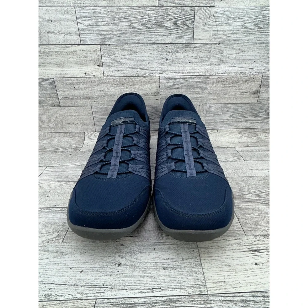 Skechers Slip-ins Reggae Slim Takes Two Navy Blue Sneakers 100593 Women Size 9.5